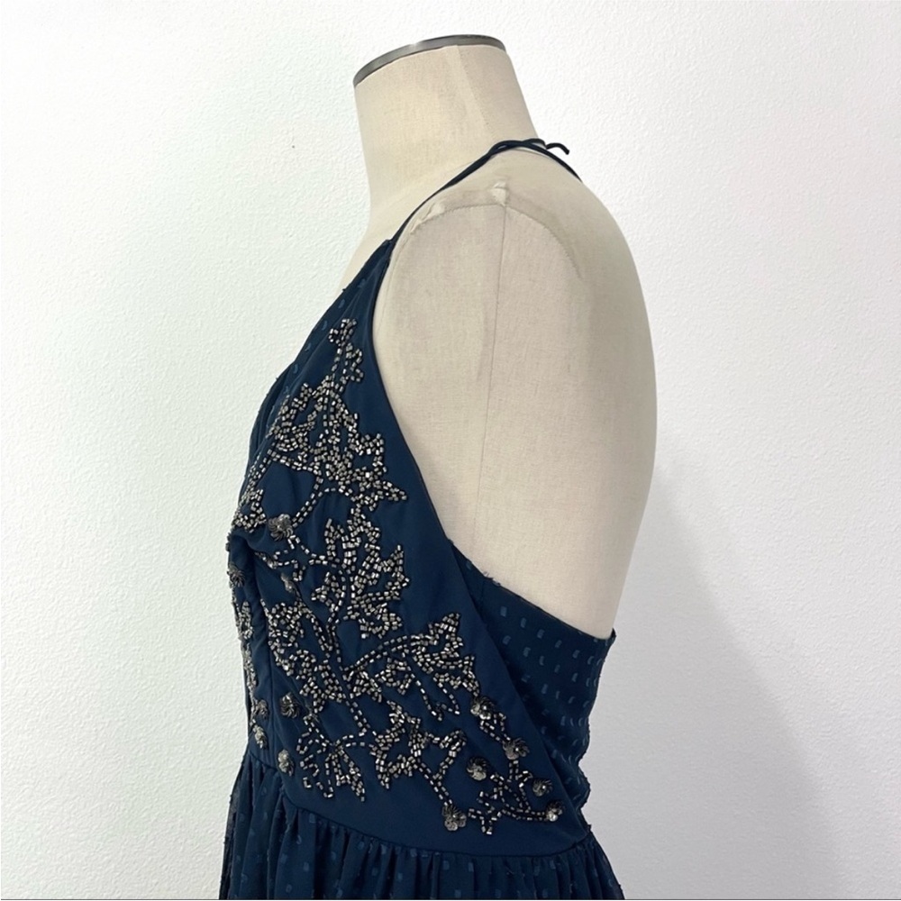 Ranna Gill Anthropologie Lucinda Beaded Bodice Tiered Swiss Dot Maxi Dress Sz 6 - Picture 9 of 12